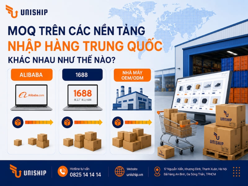 Sự khác nhau của MOQ trên các nền tảng mua sắm của Trung Quốc
