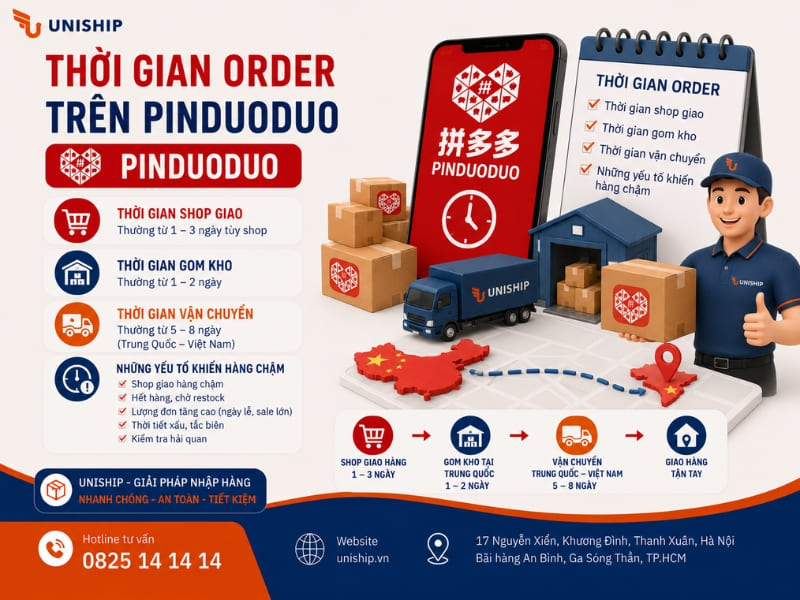Thời gian order Pinduoduo