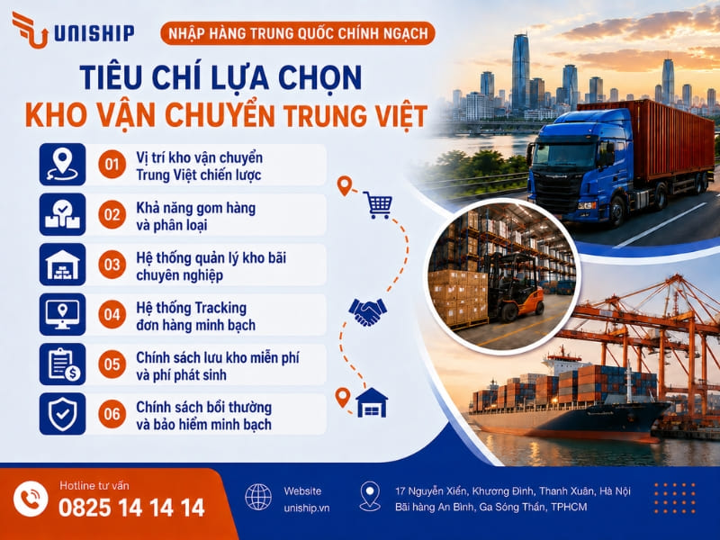 Tiêu chí lựa chọn kho vận chuyển Trung Việt