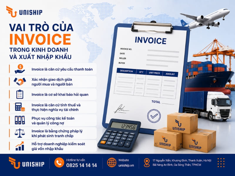 Vai trò của Invoice trong kinh doanh và xuất nhập khẩu