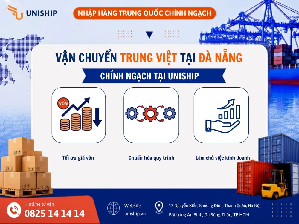 Vận chuyển Trung Quốc chính ngạch tại Đà Nẵng cùng Uniship
