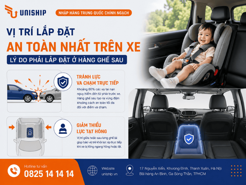 Vị trí lắp đặt an toàn nhất trên xe