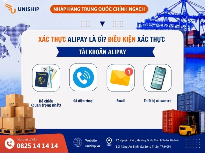 Điều kiện xác thực tài khoản Alipay