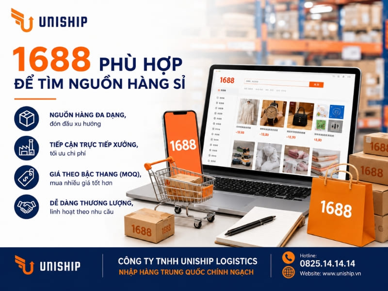 1688 phù hợp để tìm nguồn hàng sỉ vì