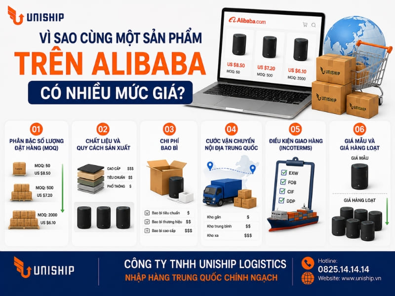 Vì sao cùng một sản phẩm trên Alibaba có nhiều mức giá?