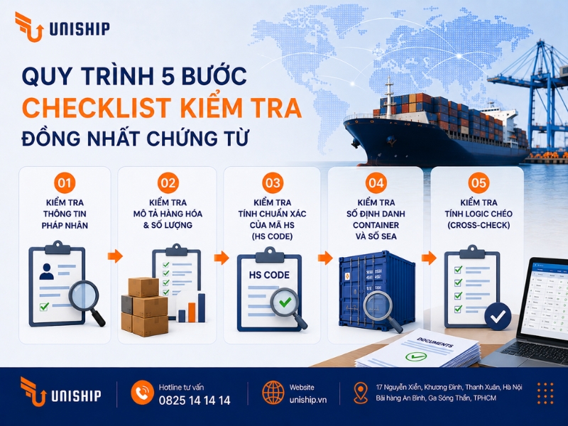 Quy trình 5 bước checklist bộ chứng từ vận tải đường biển