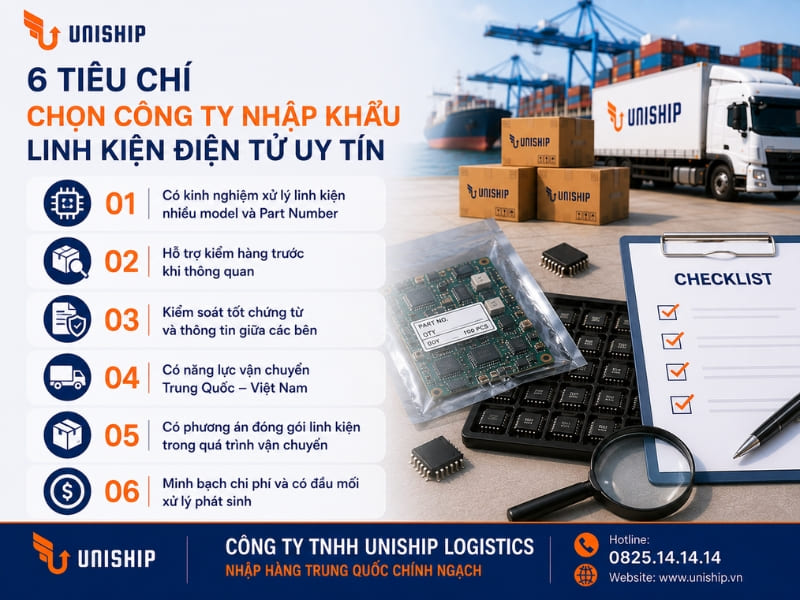 6 tiêu chí chọn công ty nhập khẩu linh kiện điện tử uy tín