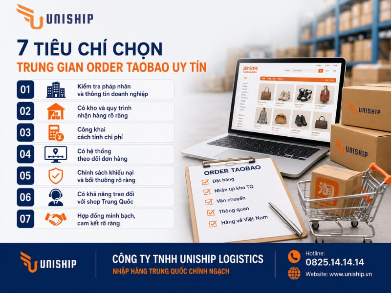 7 tiêu chí chọn trung gian order Taobao uy tín