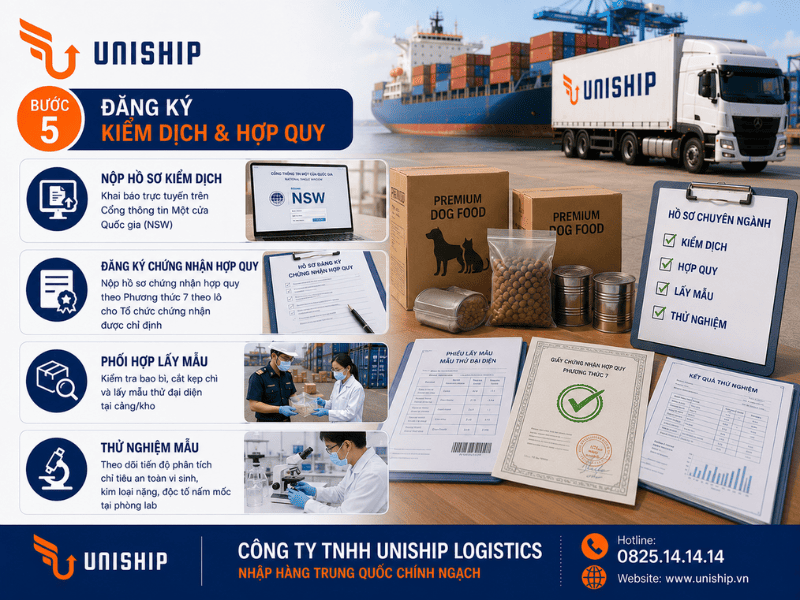 Bước 5 Quy trình nhập khẩu thức ăn chó mèo từ Trung Quốc về Việt Nam