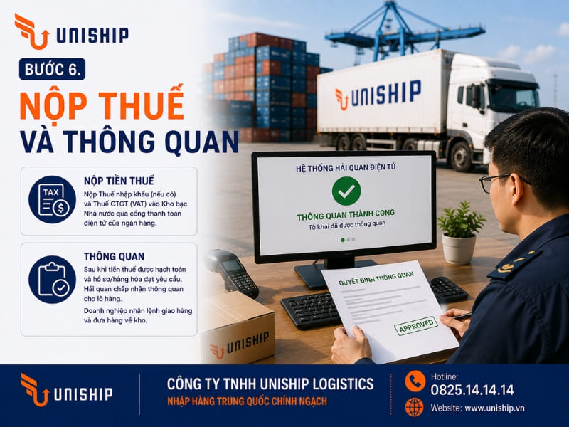 Bước 6 thủ tục nhập khẩu bình giữ nhiệt chính ngạch từ Trung Quốc về Việt Nam