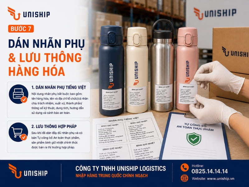 Bước 7 thủ tục nhập khẩu bình giữ nhiệt chính ngạch từ Trung Quốc về Việt Nam