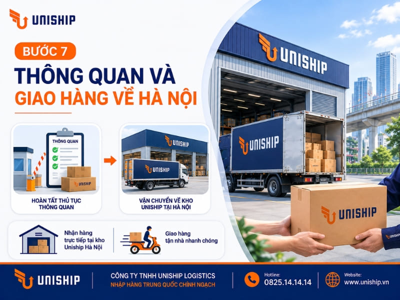 Bước 7: Vận chuyển hàng từ Trung Quốc về Hà Nội