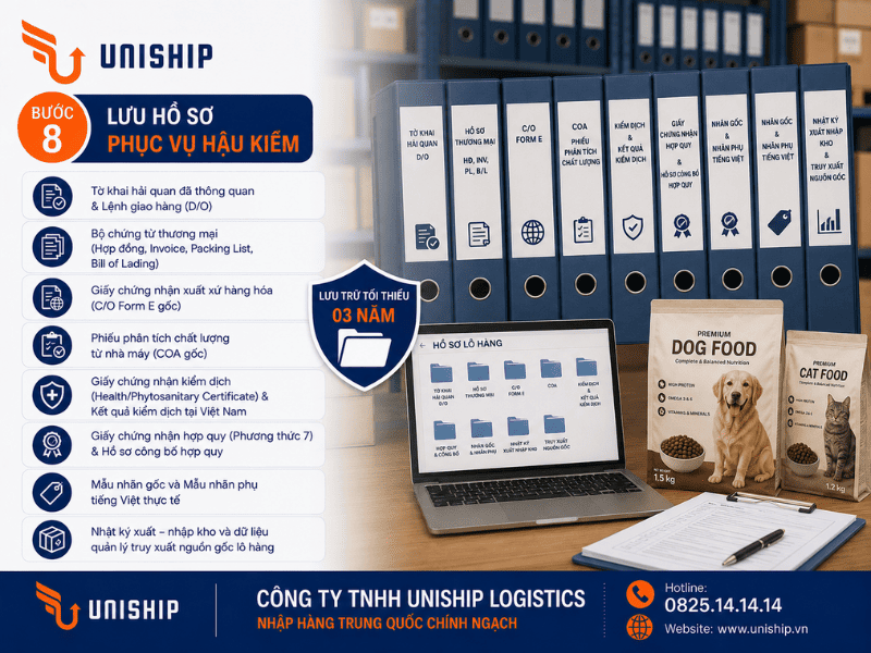 Bước 8 Quy trình nhập khẩu thức ăn chó mèo từ Trung Quốc về Việt Nam