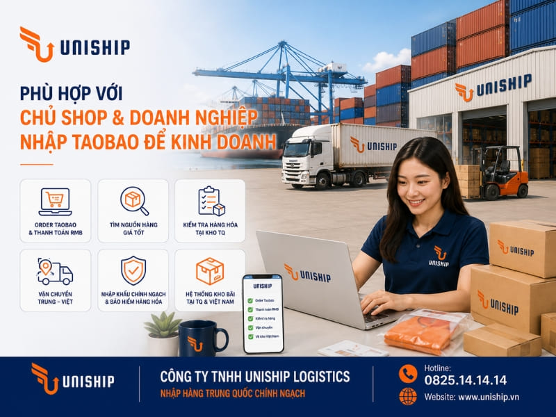 Uniship Logistics - Phù hợp với chủ shop và doanh nghiệp nhập Taobao để kinh doanh