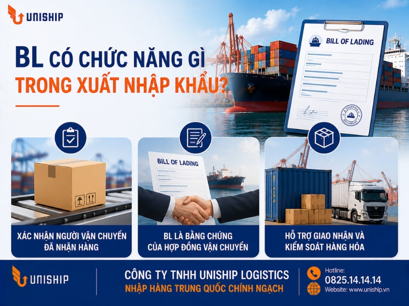 BL có chức năng gì trong xuất nhập khẩu?