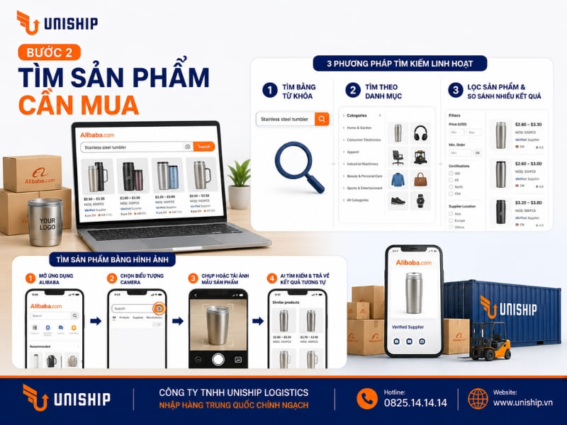 Bước 2: Tìm sản phẩm cần mua