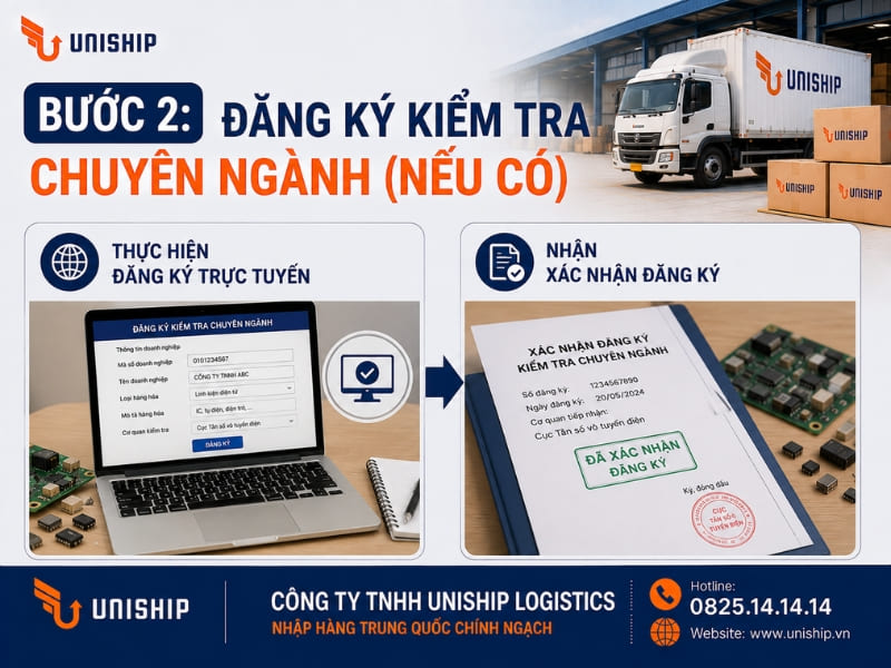 Bước 2: Đăng ký kiểm tra chuyên ngành (Nếu có)