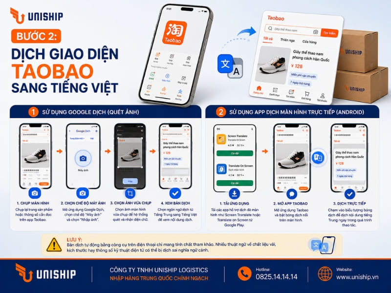 Bước 2: Dịch giao diện Taobao sang tiếng Việt