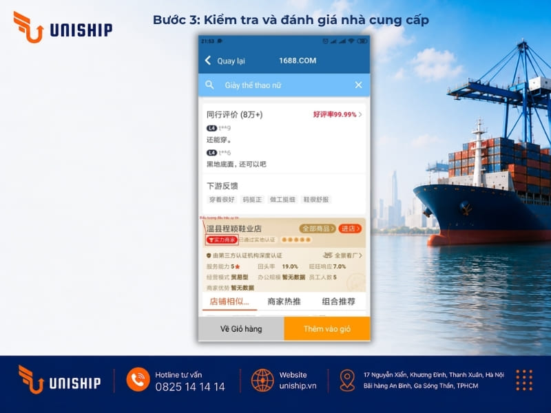 Bước 3: Kiểm tra và đánh giá nhà cung cấp