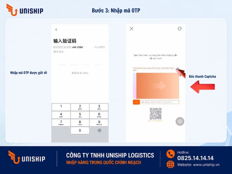 Bước 3: Nhập mã OTP
