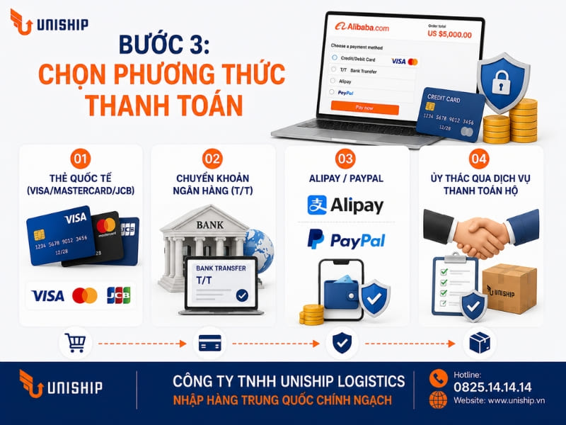 Bước 3: Chọn phương thức thanh toán