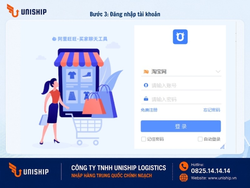 Bước 3: Đăng nhập tài khoản