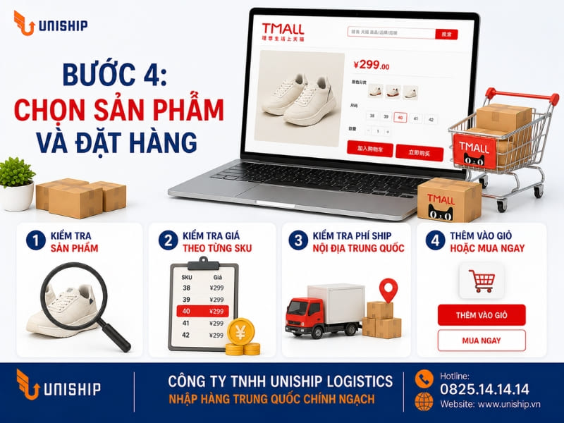 Bước 4: Chọn sản phẩm và đặt hàng