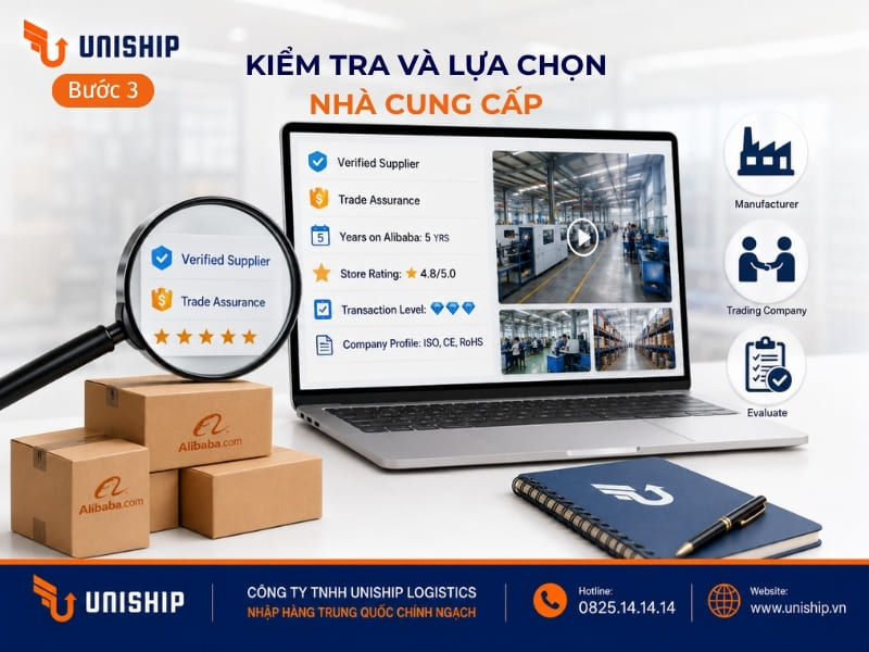 Bước 3: Kiểm tra và lựa chọn nhà cung cấp
