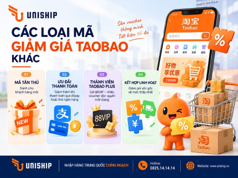 Các loại mã Giảm Giá Taobao khác