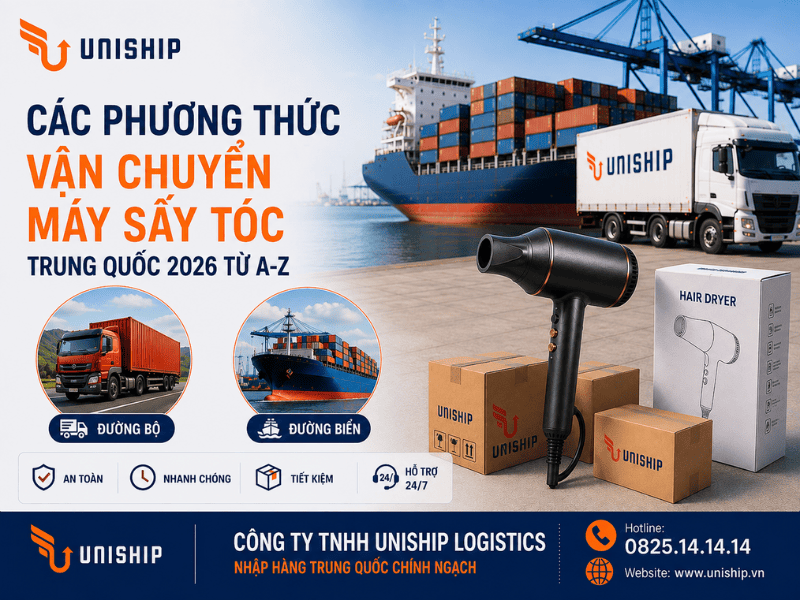 các phương thức vận chuyển máy sấy tóc từ Trung Quốc