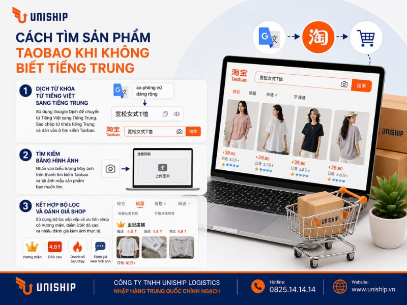 Cách tìm sản phẩm Taobao khi không biết tiếng Trung