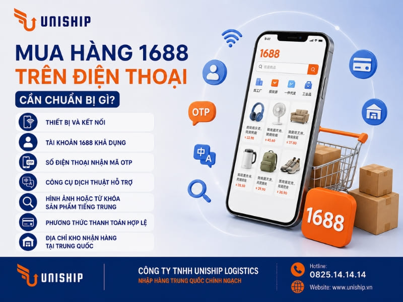 Những điều cần chuẩn bị khi Mua hàng 1688 trên điện thoại