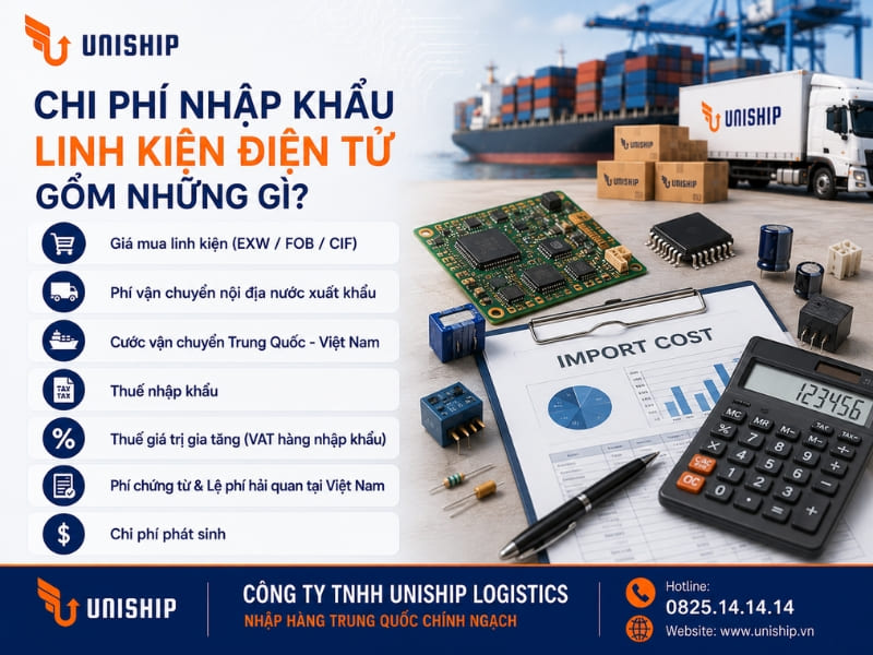 Chi phí nhập khẩu linh kiện điện tử