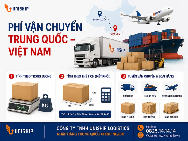 Phí vận chuyển Trung Quốc – Việt Nam