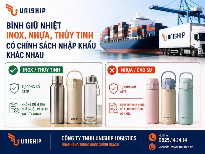 Bình giữ nhiệt inox, nhựa, thủy tinh có chính sách gì khác nhau