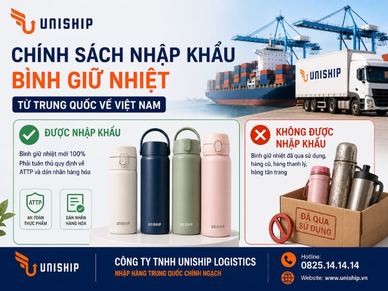 Chính sách nhập khẩu Bình Giữ Nhiệt từ Trung Quốc về Việt Nam