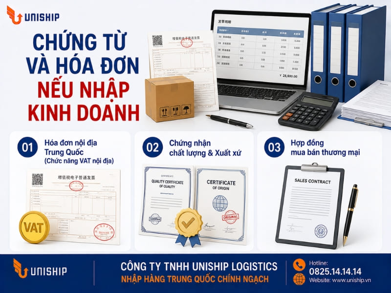 Chứng từ và hóa đơn nếu nhập kinh doanh