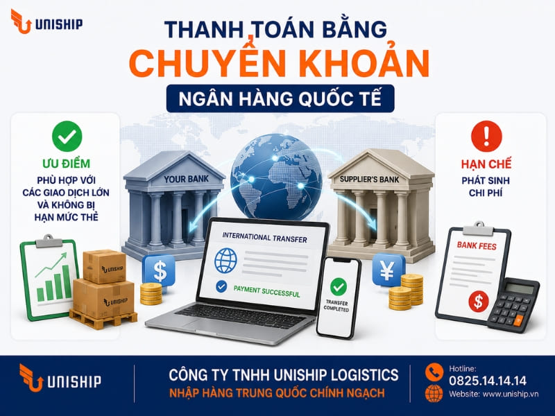 Thanh toán bằng chuyển khoản ngân hàng quốc tế