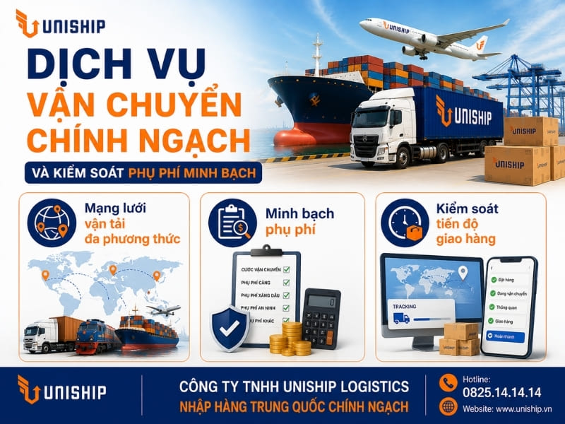 Dịch vụ vận chuyển chính ngạch và kiểm soát phụ phí minh bạch