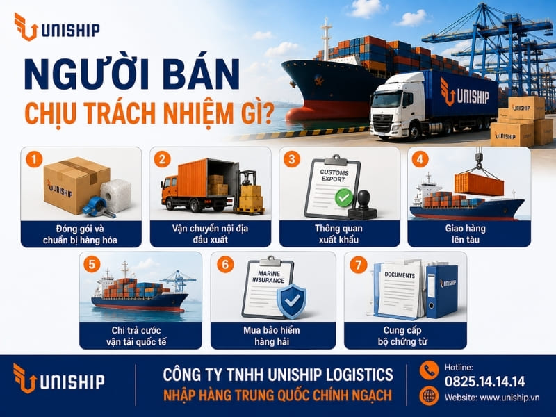 Trách nhiệm của người bán theo CIF