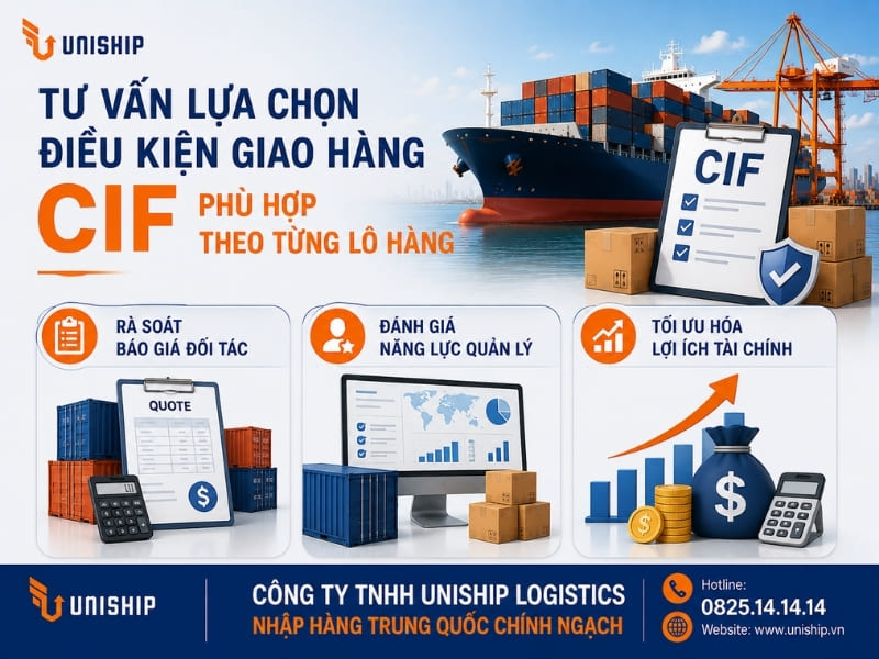 Tư vấn lựa chọn điều kiện giao hàng CIF phù hợp theo từng lô hàng