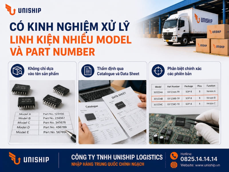 Có kinh nghiệm xử lý linh kiện nhiều model và Part Number