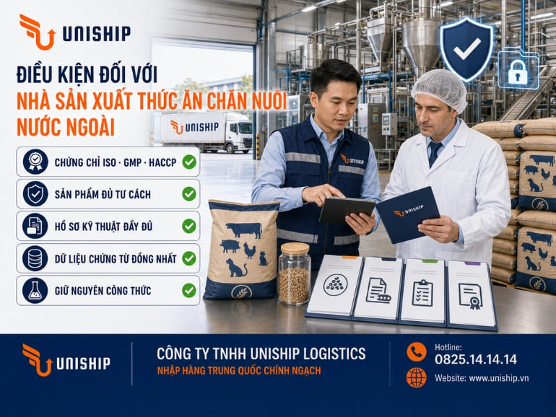 Điều kiện đối với nhà sản xuất thức ăn chăn nuôi nước ngoài