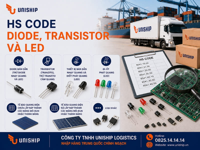 HS code diode, transistor và LED