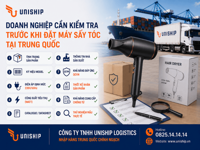 Doanh nghiệp cần kiểm tra trước khi đặt máy sấy tóc tại Trung Quốc