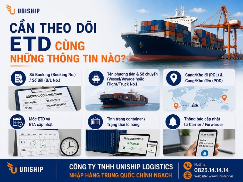 Cần theo dõi ETD cùng những thông tin nào?