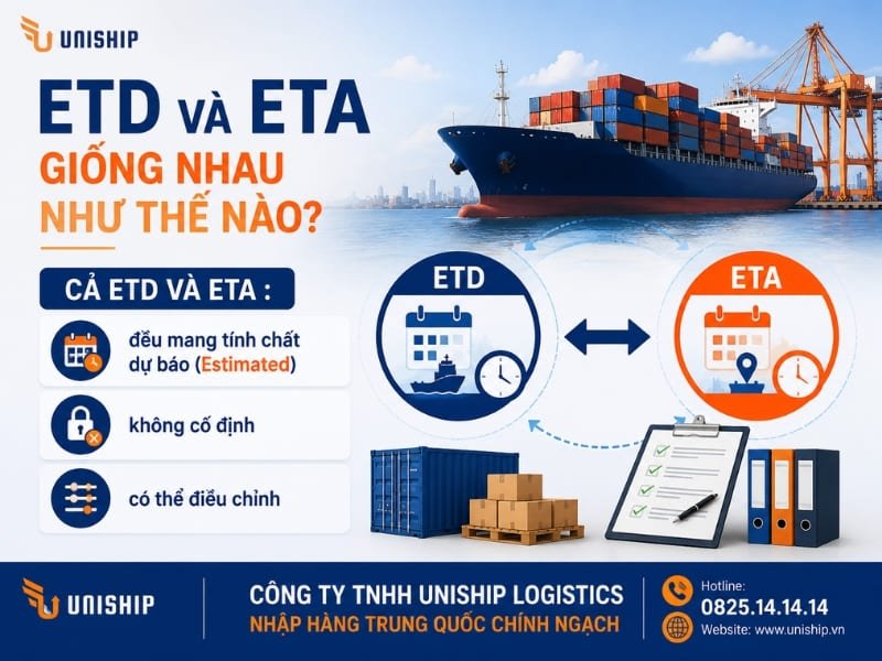 ETD và ETA giống nhau như thế nào?