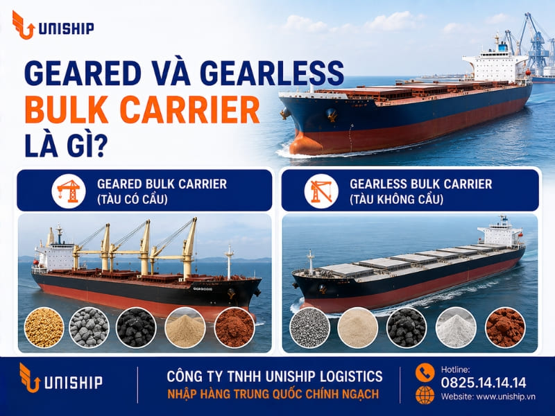 Geared và Gearless Bulk Carrier là gì?