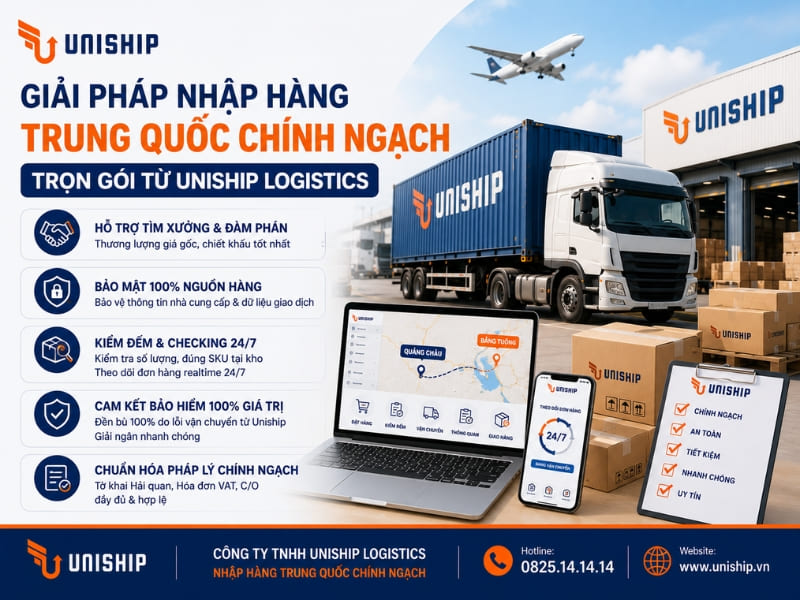Giải pháp Nhập hàng Trung Quốc chính ngạch trọn gói từ Uniship Logistics