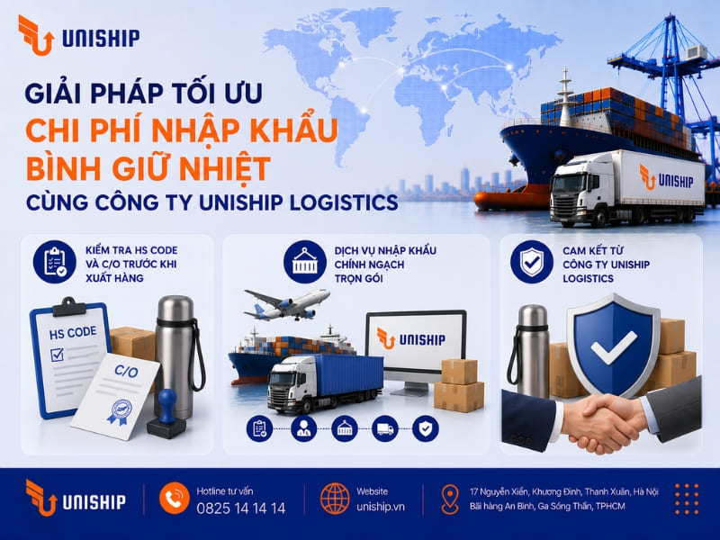 Giải pháp tối ưu chi phí nhập khẩu bình giữ nhiệt cùng Công ty Uniship Logistics